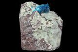 Vibrant Blue Cavansite Cluster on Stilbite - India #67807-1